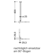 HEWI Heinrich Wilke - Deckenabhängung, d:25 A=600mm, Chrom