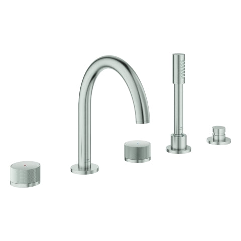Grohe - 5-L-Wannenkombin. Atrio Private C. 25226 Knopfbetätigung supersteel