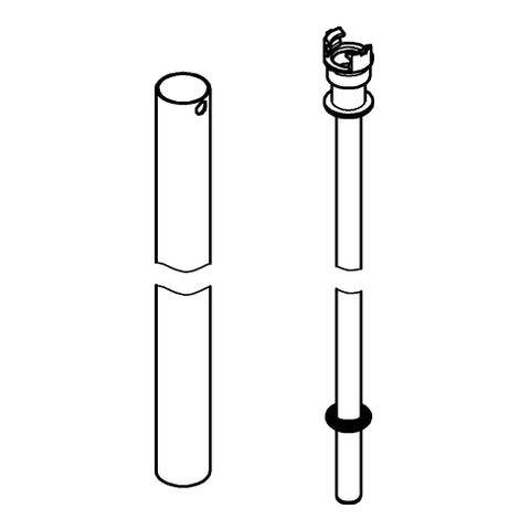 Grohe - Ersatzrohr 48514 für Duschsysteme 15cm länger als Originalrohr chrom
