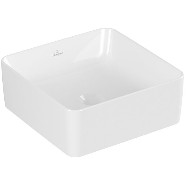 VILLEROY & BOCH - Aufsatzwaschtisch COLLARO 4A2138 380x380mm Quadrat Weiß Alpin CeramicPlus