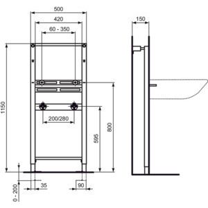 Ideal Standard - Wachtisch-Element PROSYS, barrierefrei