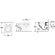 VILLEROY & BOCH - Wand-WC compact SUBWAY 2.0 5606 355x480 weiß