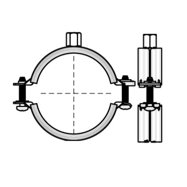 Walraven - Rohrschelle KSB2 ev epdm M8/10 75-79mm, mit Einlage