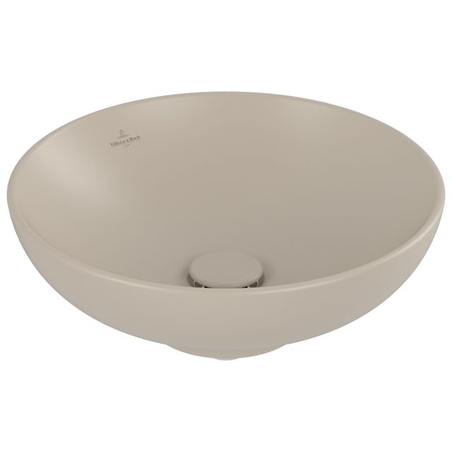 VILLEROY & BOCH - Aufsatzwaschbecken Loop&Friends 420x420mm Rund o. ÜL. Almond CeramicPlus