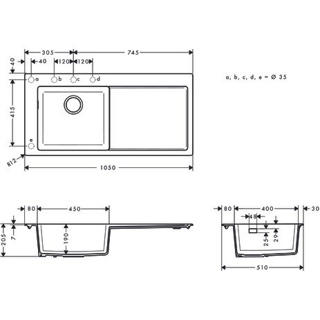 Hansgrohe - Einbauspüle 450 S5110-F450 BG