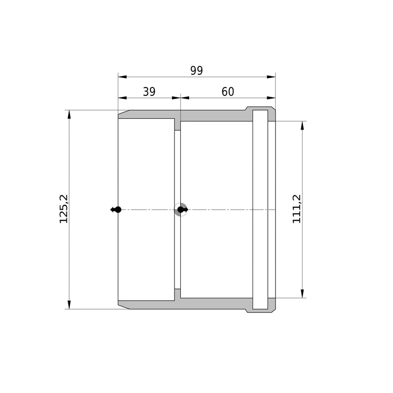 Wavin - Reduktion AS+ DN 125x100 kurz