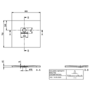 VILLEROY & BOCH - Duschwanne Squaro Infinity 800x750x40mm re-eckig EB:li Anthracite