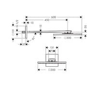 Hansgrohe - Kopfbrause 300/300 1jet AXOR chrom mit Brausearm