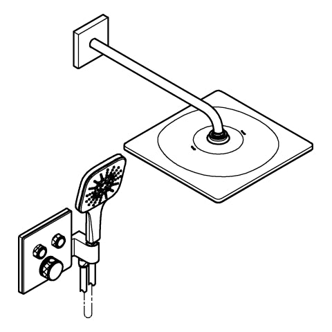 Grohe - UP-D.system Grohtherm SmartControl 34865 THM eckige Form 2 ASV chrom