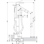 Hansgrohe - Fertigset Wannen EHM UP AXOR STARCK 10456000 chrom bodenstehend