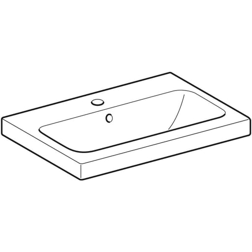 Geberit Vertriebs - iCon Light WT 60x42cm, verk. Ausld. mit Hahnloch, mit Ül., weiß, KeraTect