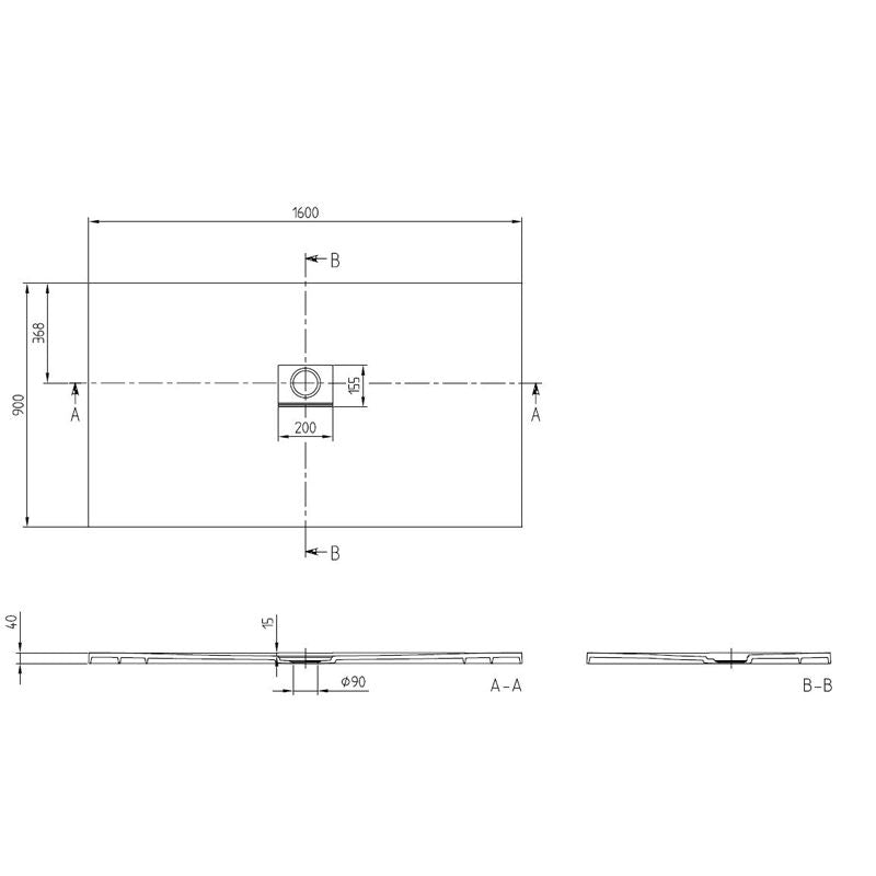VILLEROY & BOCH - Quaryl-Duschwanne A18 1600x900x40mm weiß