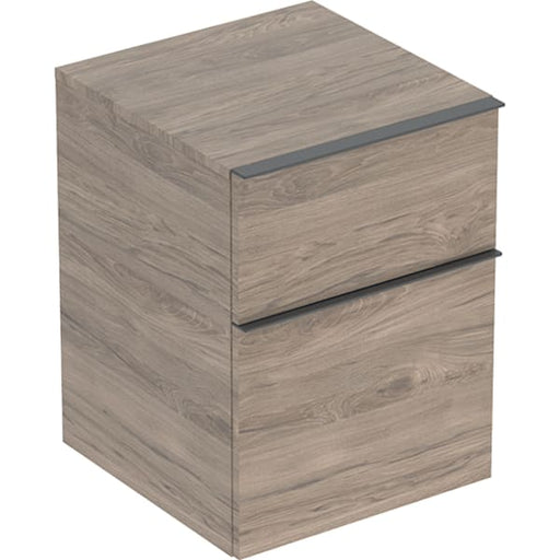 Geberit Vertriebs - iCon Seitenschrank, 2 Schubladen 45x60x47,6cm, Nussbaum hickory/Gr. Lava