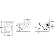 VILLEROY & BOCH - Wand-Tiefspül-WC comp. O.NOVO 568810 360x490 weiß Cplus