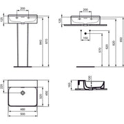 Ideal Standard - Waschtisch CONCA, o.Hl., m.Ül., 500x450x165mm, geschliffen, Weiß