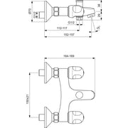 Ideal Standard - 2-Griff Wannenarmatur AP ALPHA B1421A o.Garnitur chrom