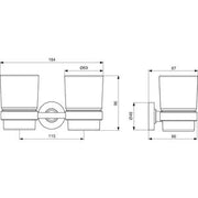 Ideal Standard - doppelter Glashalter IOM, mattglas Chrom