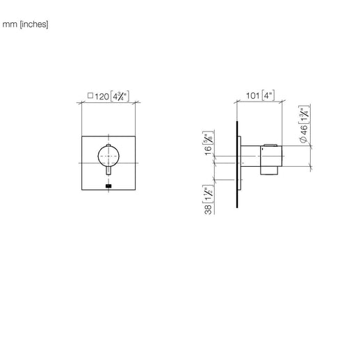 Dornbracht - UP-Therm. o.Mengenregulier. SYMETRICS 36501985 1/2 platin gebürstet