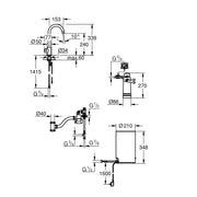 Grohe - Standventil und Boiler RED Mono 30085 M-Size C-Ausl. hard graphite geb