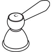 Hansgrohe - Hebelgriff kalt AXOR CARLTON 17296150 chrom/Holz
