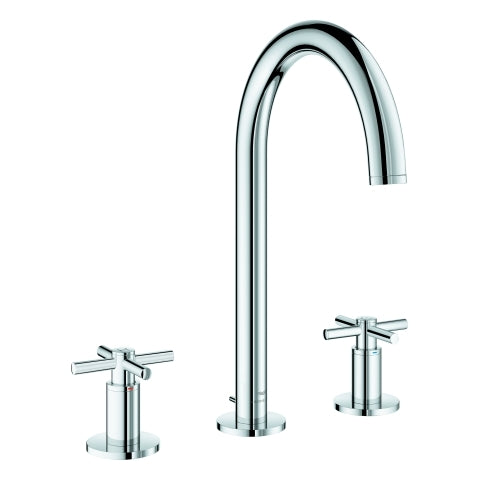 Grohe - 3-Loch-WT-Batterie Atrio 20643 Rohrauslauf Kreuz-Griff chrom
