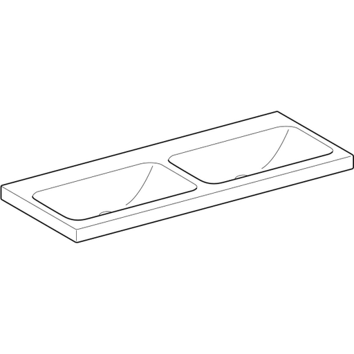 Geberit Vertriebs - iCon Light Doppelwaschtisch 120x48cm ohne Hahnloch, ohne Überlauf, weiß