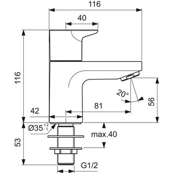 Ideal Standard - Standventil CERAPLAN Chrom