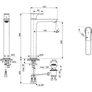 Ideal Standard - WT-Arm. CONNECT AIR, Slim, BlueStart, m.verl.Sockel,m.Ablgarn.,Blizzard silver