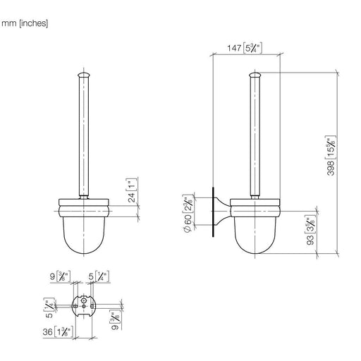 Dornbracht - Toiletten-BG, Wandmodell MADISON 83900361 messing gebürstet