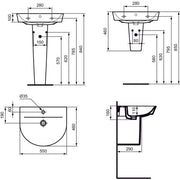 Ideal Standard - Waschtisch CONNECT AIR ARC, 1 Hl., m.Ül., 550x460x160mm, Weiß mit IP
