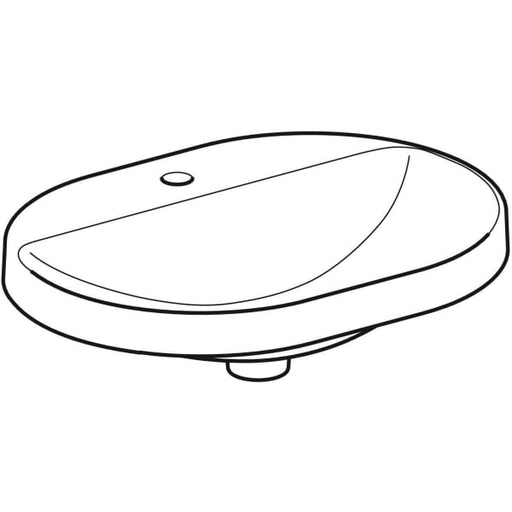 Geberit Vertriebs - Einbau-WT VARIFORM, elliptisch 600x450mm, m. Hl., o. Ül., weiß, Tect