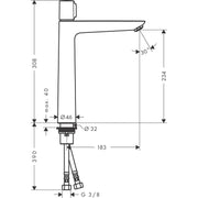 Hansgrohe - Waschtischmischer 240 Talis Select E ohne Ablauf, chrom