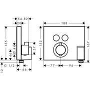 Hansgrohe - Thermostat Unterputz ShowerSelect FS 2 Verbraucher chrom m.FIXFIT u.Porter