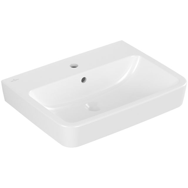 VILLEROY & BOCH - Waschbecken O.novo 600x460mm Eckig 1HL. mit Überlauf geschliffen Weiß Alpin
