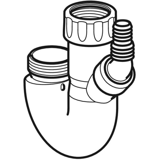 Geberit Vertriebs - Doppelkaergeruchsverschluss mit Winkelschlauchtülle d40 d1=19 / 23