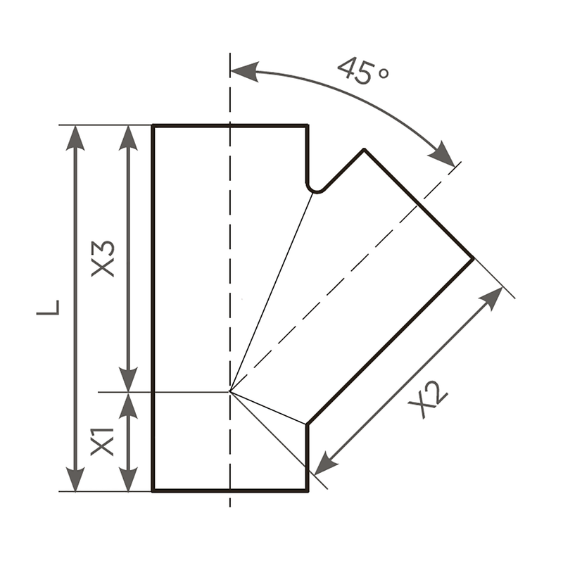 Fornatis - Abzweig DN100x50 45 Grad