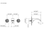 Dornbracht - Waschtisch-Wandbatterie CYO 36707811 platin gebürstet