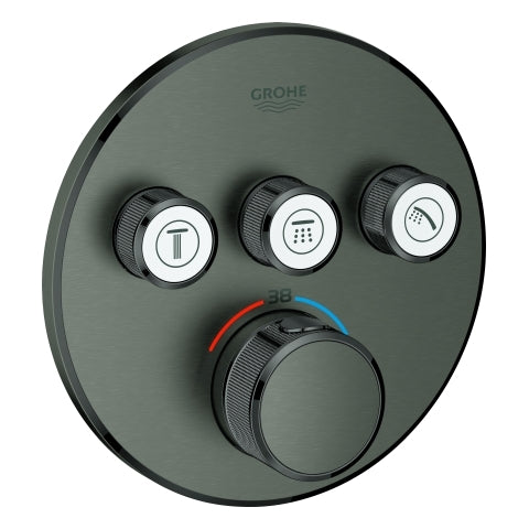 Grohe - Thermostat GROHTHERM SmartControl 29121 FMS rund 3 ASV hard graphite geb