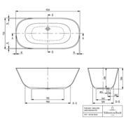 VILLEROY & BOCH - Badewanne Theano 1550x750x620mm Solo Freistehend ColourOnDemand Stone White