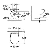 Grohe - Wand-Tiefspül-WC-Set Bau Keramik 39351 mit WC-Sitz soft close alpinweiß