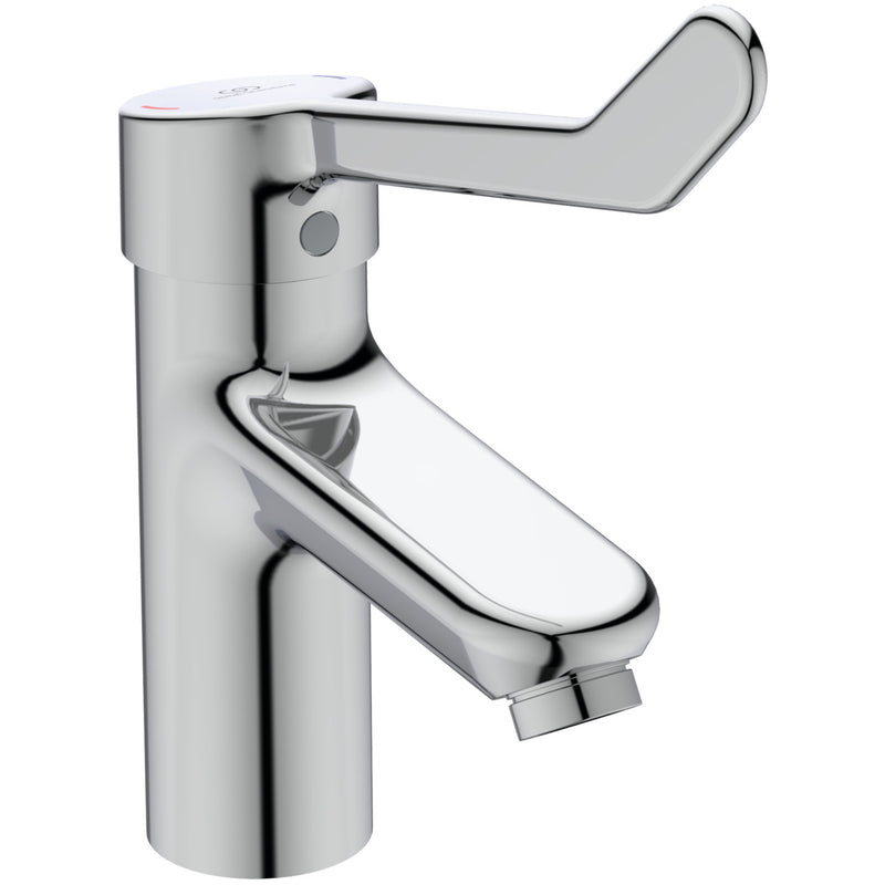 Ideal Standard - WT-Armatur CERAPLUS 2, m. Klinikhebel mit Ablaufgarn., Ausld. 112mm, Chrom