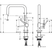 Hansgrohe - Spültischmischer U 220 Talis M54 Eco 1jet mattschwarz