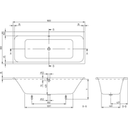 VILLEROY & BOCH - Badewanne Architectura 180ARE2B2 re-eckig m. Sys AC TP2 Zul. Weiß Alpin