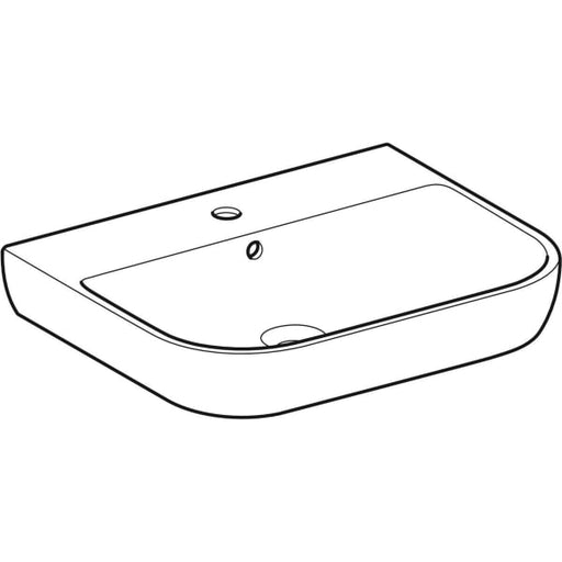Geberit Vertriebs - Waschtisch SMYLE, 60x48cm m. Hl., m. Ül., weiß, KeraTect