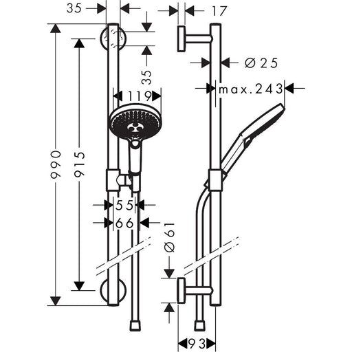 Hansgrohe - Brausenset RAINDANCE Select S 120 UNICA Comfort 900mm chrom