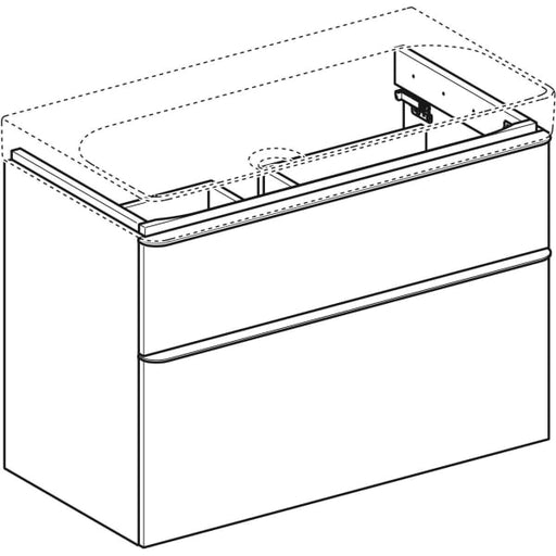 Geberit Vertriebs - Smyle Square US für WT, m. 2 Schubl. 88,4x61,7x47cm, lava
