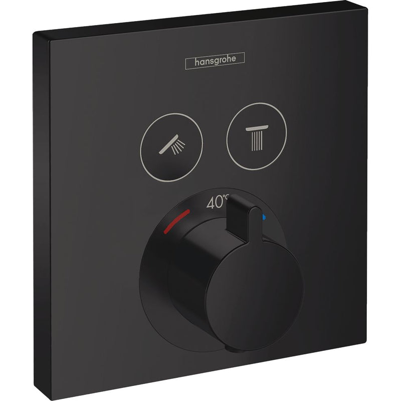 Hansgrohe - Thermostat Unterputz SHOWERSELECT Fertigset 2 Verbraucher mattschwarz