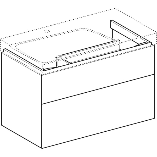 Geberit Vertriebs - Unterschrank XENO2 f. WT m. Ablg. re m. 2 Schubl., 88x53x46,2cm, weiß