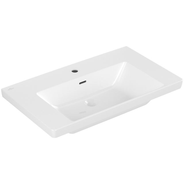 VILLEROY & BOCH - Schrankwaschtisch Subway 3.0 800x 470mm Rechteck 1HL. m. Überl. Weiß Alpin