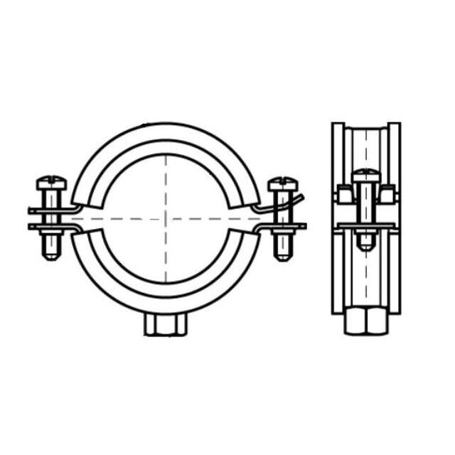 Walraven - Rohrschelle 2000 M 10, 3423210, p.Stück 200-210mm, DIN 4109, elektrolytisch verz